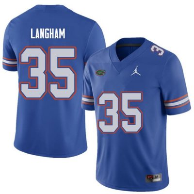 Men's Florida Gators #35 Malik Langham NCAA Jordan Brand Royal Authentic Stitched College Football Jersey HNH3062VU